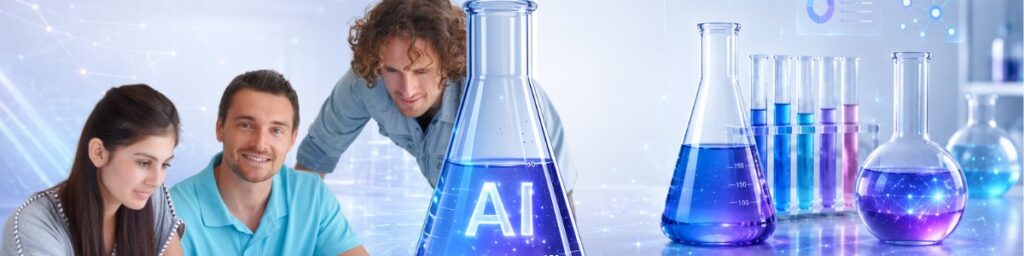 Personen die werken met een AI-assistent op een computer