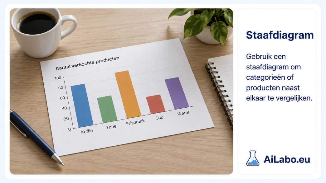 staafdiagram met verkochte producten na data-analyse met ChatGPT