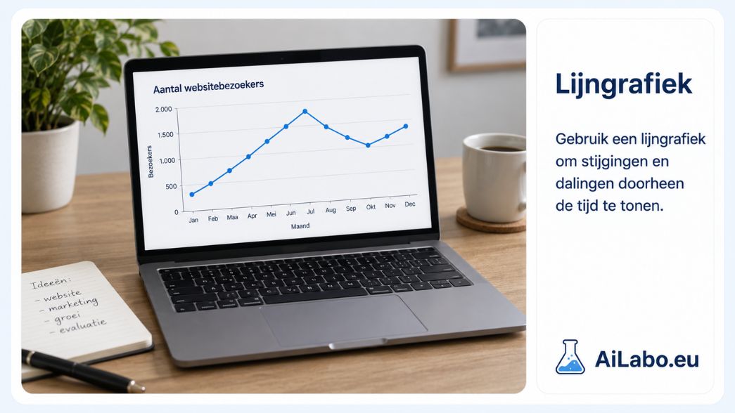 analyse van websitebezoekers als lijndiagram aan de hand van gegevensanalyse door ChatGPT